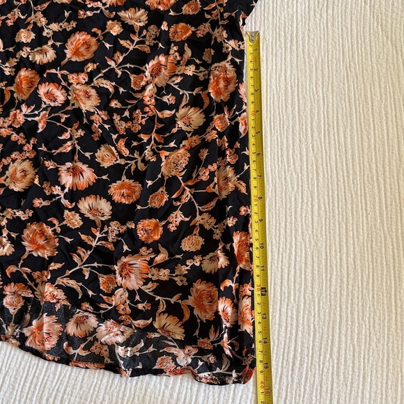Christian Siriano Floral Blouse in Black and Orange / XS - Picture 5 of 12